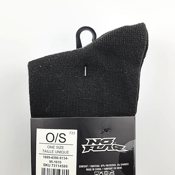 No Fear Men's Crew Socks Ribbed Black & White 4 Pairs OS - Picture 4 of 8